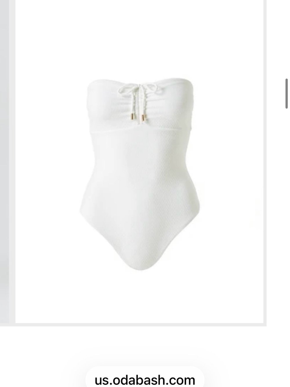 Melissa Odabash White Strapless One-Piece Swimsuit with Drawstring US 8
